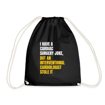Cardiac surgery joke - Drawstring Bag - black - Front