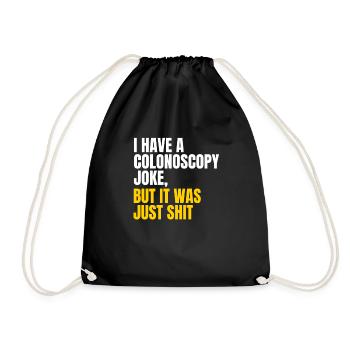Colonoscopy joke - Drawstring Bag - black - Front
