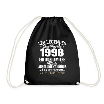 Cadeau d'anniversaire légendes sont nées en 1998 - Sac de sport léger - noir - Devant
