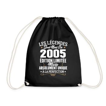 Cadeau d'anniversaire légendes sont nées en 2005 - Sac de sport léger - noir - Devant