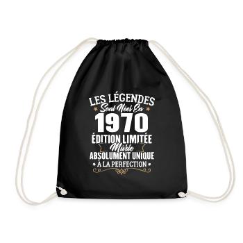 Cadeau d'anniversaire légendes sont nées en 1970 - Sac de sport léger - noir - Devant