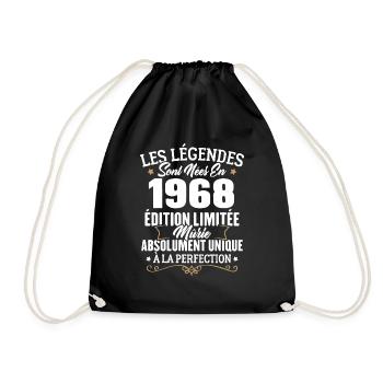 Cadeau d'anniversaire légendes sont nées en 1968 - Sac de sport léger - noir - Devant