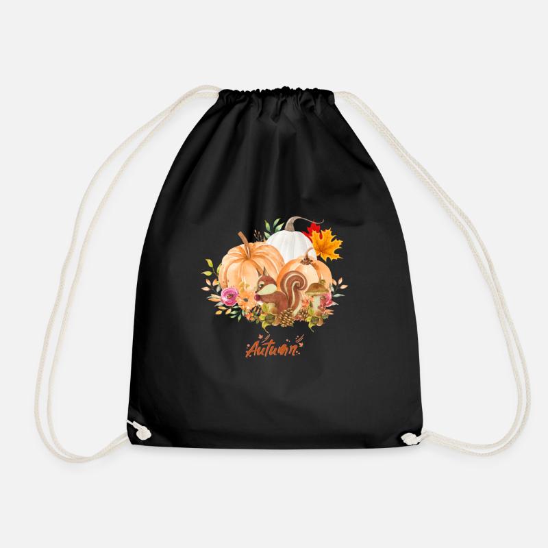 Autumn - Drawstring Bag - black