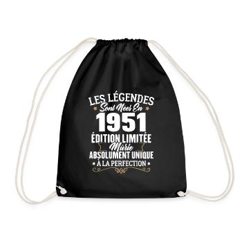 Cadeau d'anniversaire légendes sont nées en 1951 - Sac de sport léger - noir - Devant