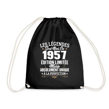 Cadeau d'anniversaire légendes sont nées en 1957 - Sac de sport léger - noir - Devant