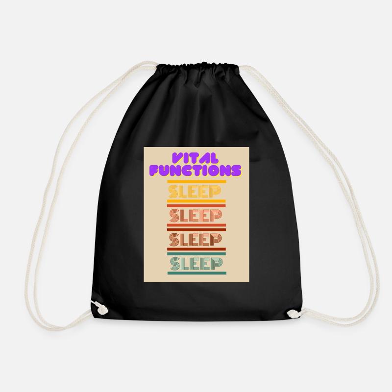 vital functions sleep - Drawstring Bag - black