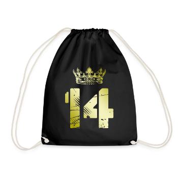 14 Number crown - Drawstring Bag - black - Front