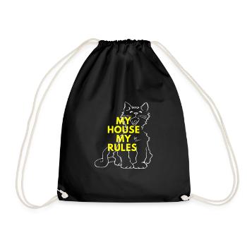 My house my rules - Drawstring Bag - black - Front
