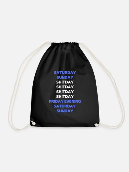 Weekday fun Shirt - Turnbeutel - Schwarz