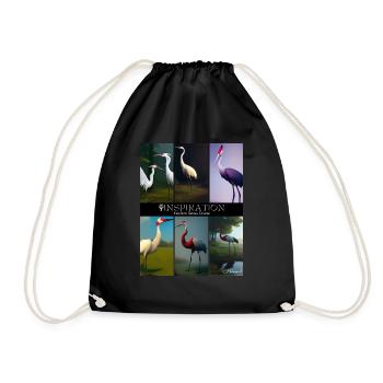 inspiration Eastern Sarus Crane - Drawstring Bag - black - Front