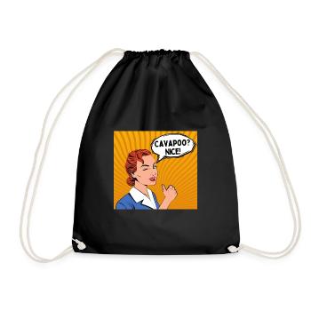Cavapoo Shirt | Cavoodle Shirt | Nice! - Drawstring Bag - black - Front