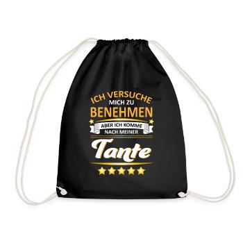 Tante Spruch - Turnbeutel - Schwarz - Vorne