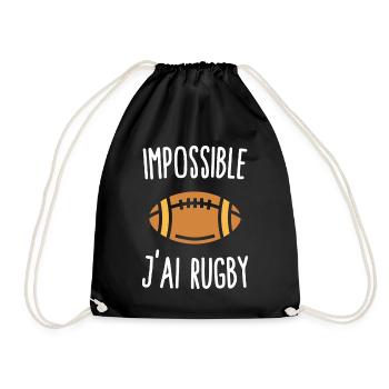 Impossible j'ai rugby - Sac de sport léger - noir - Devant