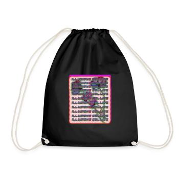 illusions collide: floral Graphic - Drawstring Bag - black - Front
