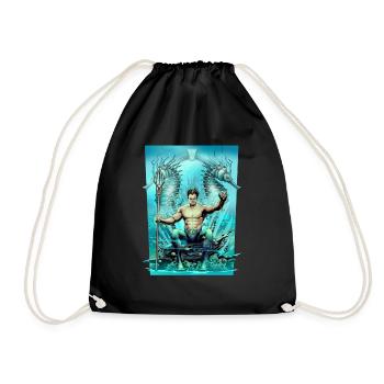AQUA - Drawstring Bag - black - Front