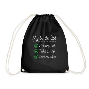 ma liste de choses à faire cat lover cat coffee shirt - Sac de sport léger - noir - Devant