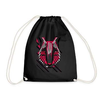 Animal Portrait Cat Pop-Art Style - Drawstring Bag - black - Front