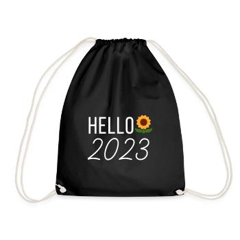 bonjour 2023 Sunflower Welcome 2023 chemise nouvelle année 1 - Sac de sport léger - noir - Devant