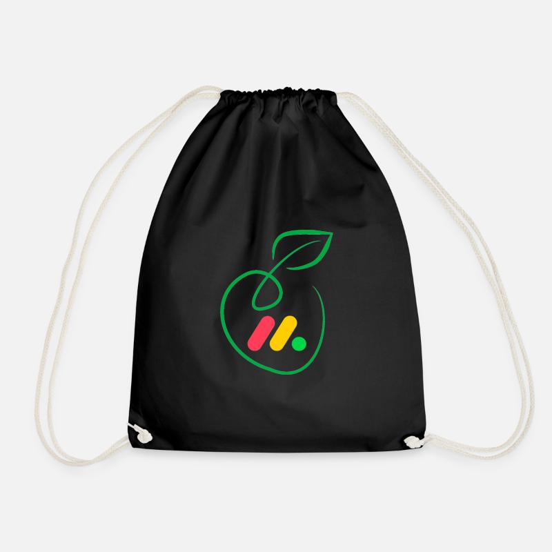 Apple - Drawstring Bag - black