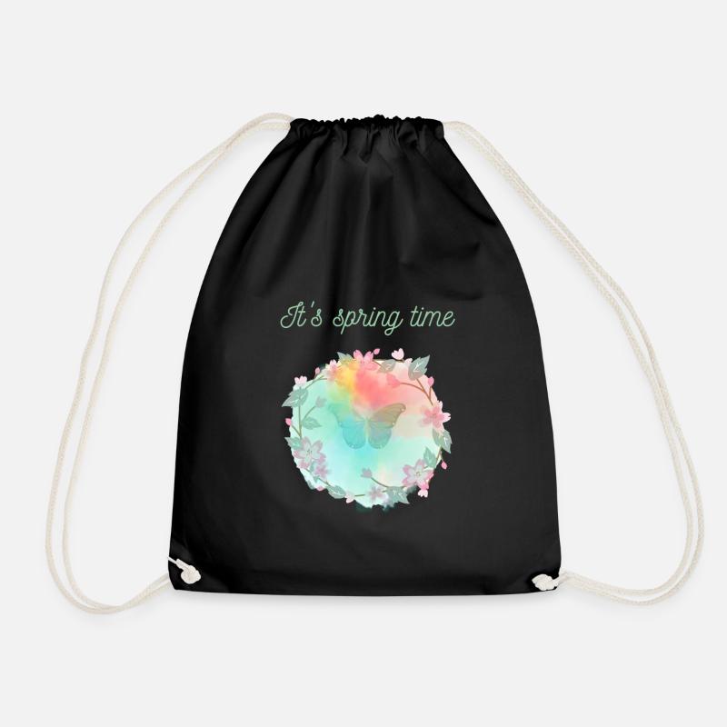 Spring - Drawstring Bag - black