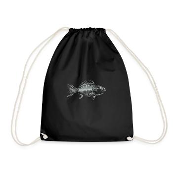 Black and White Vintage Fish - Sac de sport léger - noir - Devant