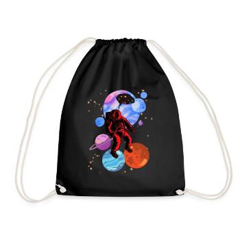 Astronaut Stencil Styles - Drawstring Bag - black - Front