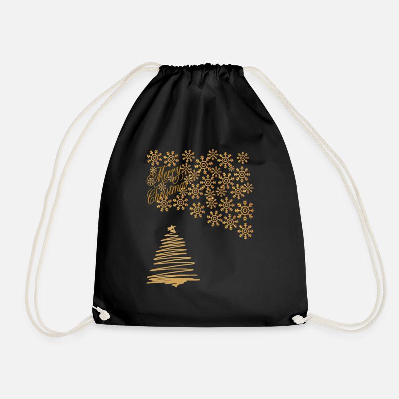 Golden Merry Christmas - Turnbeutel - Schwarz