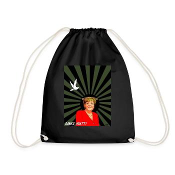 Danke Mutti Oliv Schwarz - Turnbeutel - Schwarz - Vorne