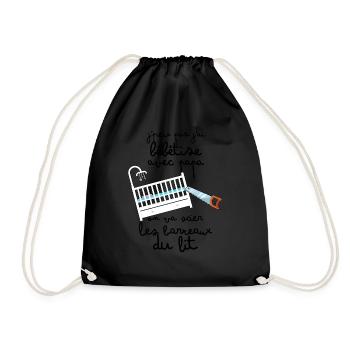 Bébé Et Papa bebetise Cadeau Naissance - Sac de sport léger - noir - Devant