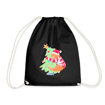 Christmas Cute Cartoon - Drawstring Bag - black - Front