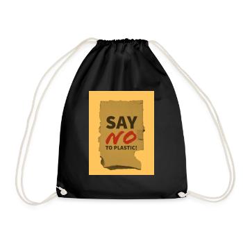Say No To Plastic - Drawstring Bag - black - Front