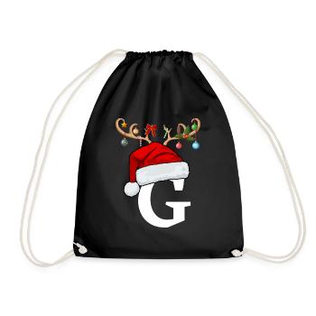 Lettre G bonnet de Noël - Sac de sport léger - noir - Devant