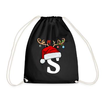 Lettre S bonnet de Noël - Sac de sport léger - noir - Devant