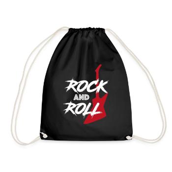 T-shirt guitare, rock and roll - Sac de sport léger - noir - Devant