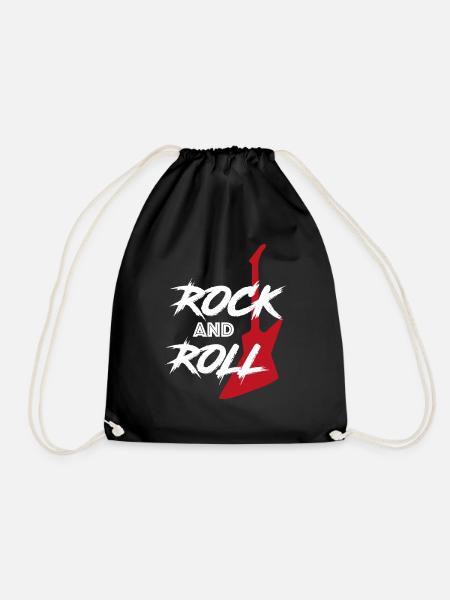 Gitarre T-Shirt, Rock and Roll - Turnbeutel - Schwarz