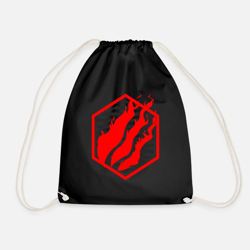 Fire Merch Red - Drawstring Bag - black