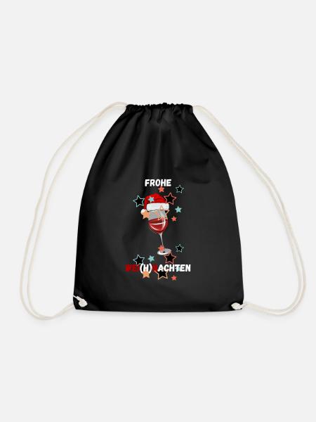 Frohe Weihnachten - Turnbeutel - Schwarz