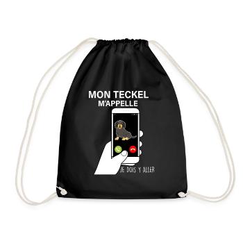 Mon teckel m'appelle Humour Chien - Sac de sport léger - noir - Devant