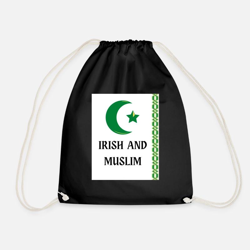 Irish and Muslim - Drawstring Bag - black