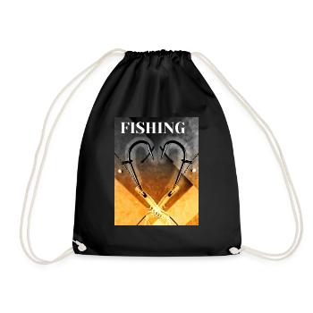 I LOVE FISHING 2 - Drawstring Bag - black - Front