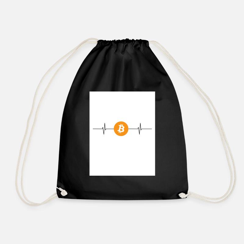 Bitcoinherzschlag - Turnbeutel - Schwarz