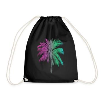 Tropical Rainbow Palm Beach Sun - Drawstring Bag - black - Front