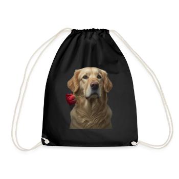 Golden Retriever Saint-Valentin - Sac de sport léger - noir - Devant