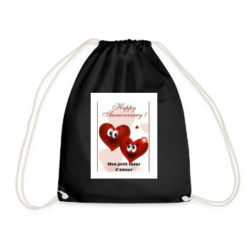 Bon anniversaire mon coeur - Sac de sport léger - noir - Devant