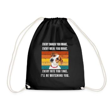 Every Snack You Make. Jack Russel Retro Design - Drawstring Bag - black - Front