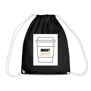 Insert Coffee Label LSHYBW - Drawstring Bag - black - Front