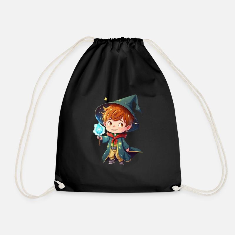 The Little Wizard - Drawstring Bag - black