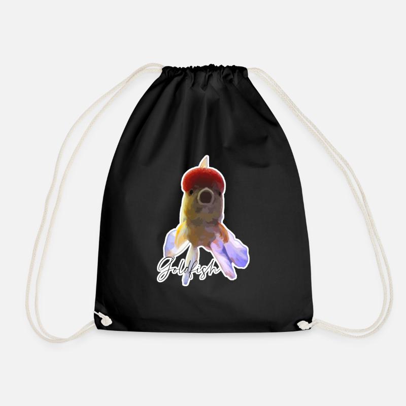 goldfish love - Drawstring Bag - black