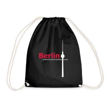 Berlin Hauptstadt Deutschland Fernsehturm Berliner - Turnbeutel - Schwarz - Vorne