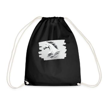 The Power and Purity of a White Horse's Head - Drawstring Bag - black - Front